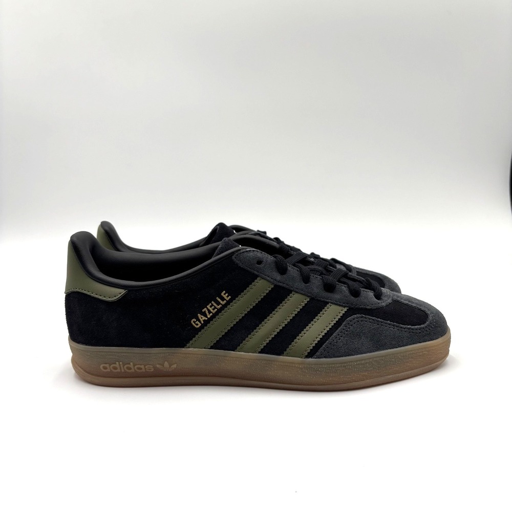 Adidas Gazelle Indoor Core Black Focus Olive JQ8399 Sneakers Shoes Mens Size 5.5